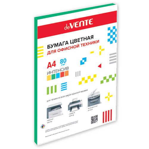Цветная Бумага А4 80гр deVente 20л Зёленая (10) 2072227