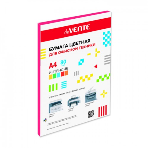 Цветная Бумага А4 80гр deVente 20л Красная (10) 2072228